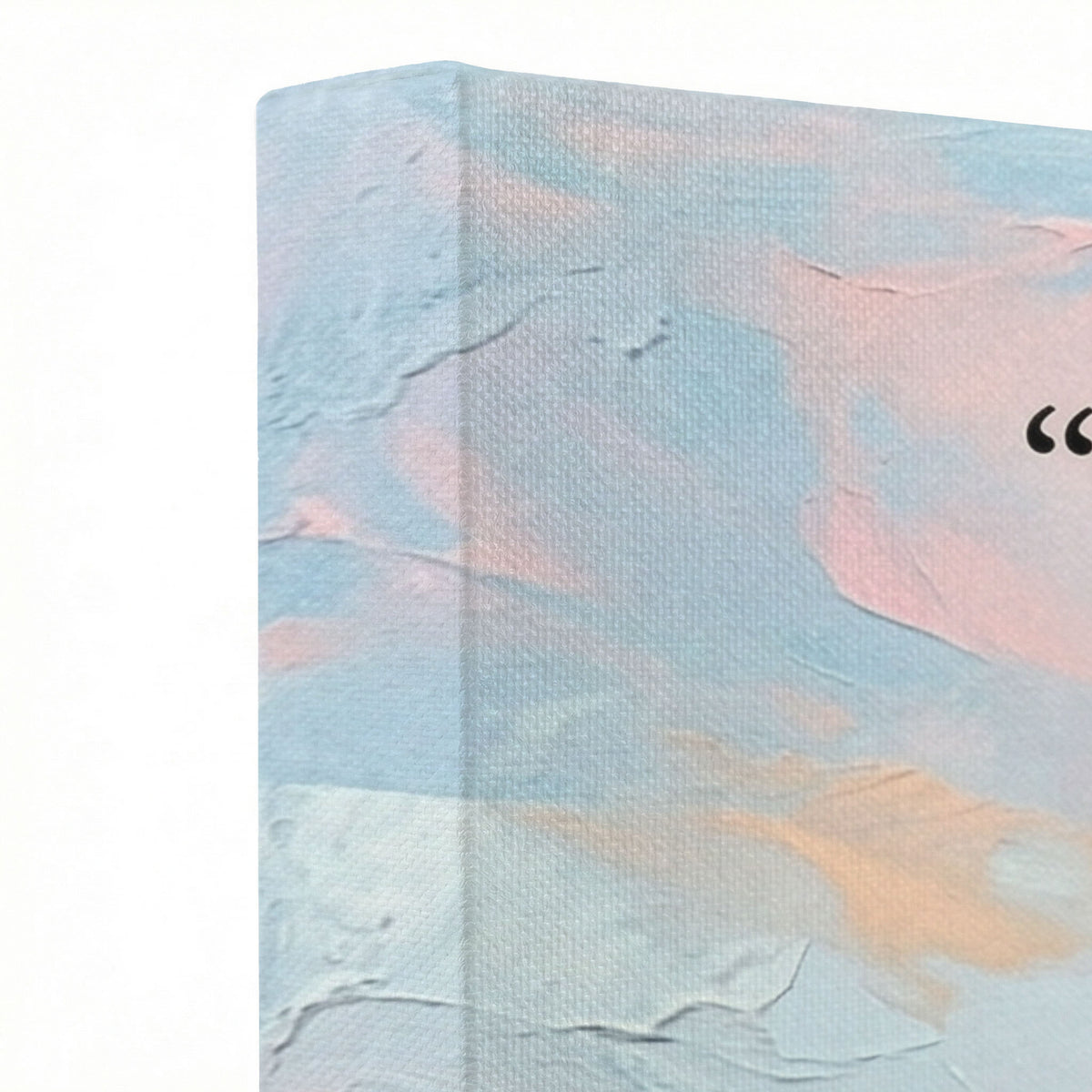 Close-up of Scripture canvas print showing thick oil painting texture and purple flowers