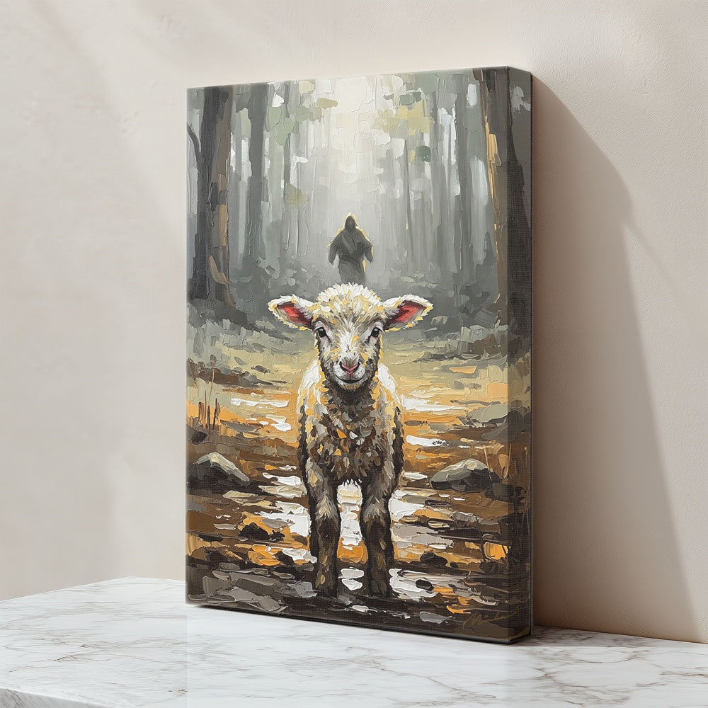 Jesus Running after a Lost Lamb II, Christian Canvas Wall Art, Christmas Gift Ideas, Christian Home Decor, Ciaocustom