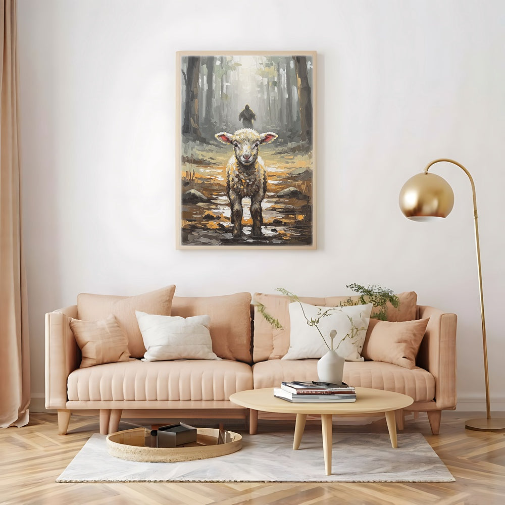 Jesus Running after a Lost Lamb II, Christian Canvas Wall Art, Christmas Gift Ideas, Christian Home Decor, Ciaocustom