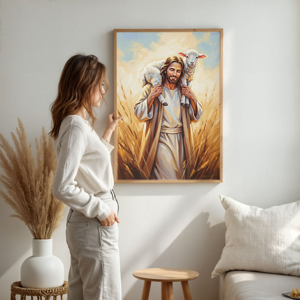 Shepherd of My Soul II, Christian Canvas Wall Art, Christmas Gift Ideas, Christian Home Decor, Ciaocustom